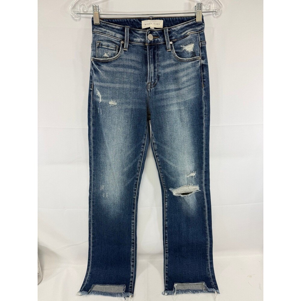 Risen Jeans 0/24 High Rise Frayed Jeans 28” Inseam NWOT